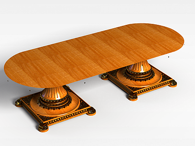 褐色创意桌子模型3d模型