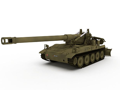 3d反坦克大炮模型