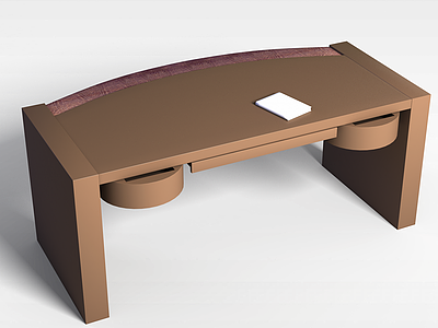 3d咖色实木桌子模型