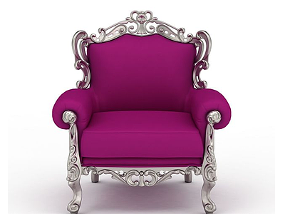 3d粉红沙发椅模型