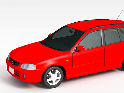 3d红色时尚汽车模型