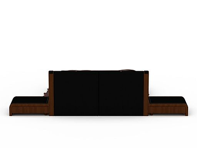 3d黑色高档双人床免费模型
