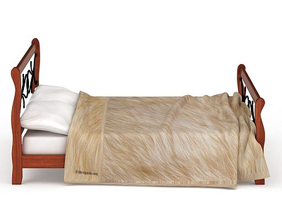 时尚实木床模型