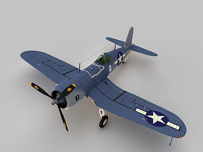 二战单翼战斗机模型3d模型