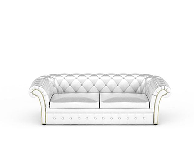 现代白银色沙发模型3d模型