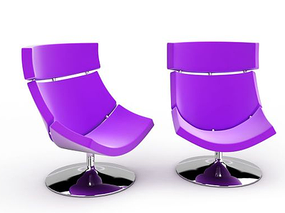 3d紫旋转椅免费模型