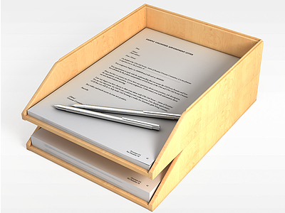 木质文件盒模型