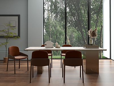 餐桌椅子组合模型3d模型