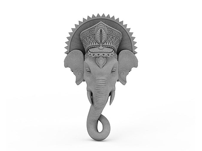 大象头雕花模型3d模型