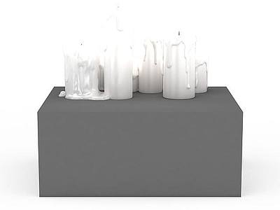 3d白色蜡烛免费模型