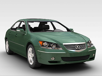 3d墨绿色轿车模型