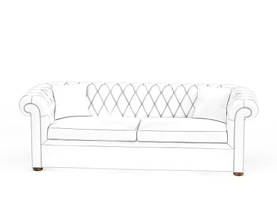 3d纯白色沙发免费模型