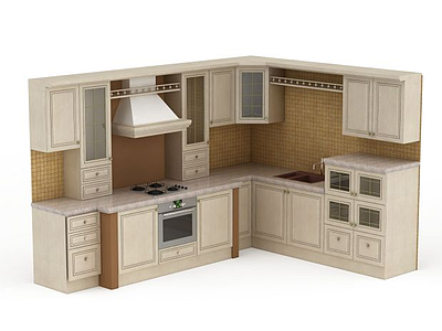 西方厨房模型3d模型