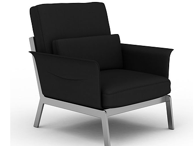 黑色简约沙发椅模型3d模型