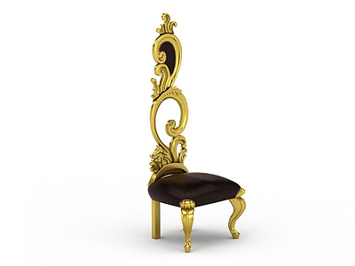 3d创意金色椅子模型