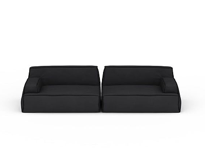 黑色双人沙发模型3d模型