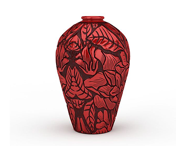 红色花瓶模型3d模型