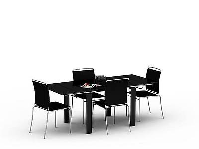 3d黑色<font class='myIsRed'>时尚</font>桌椅免费模型