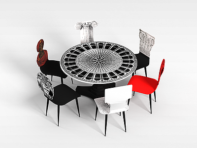 3d创意餐桌椅模型