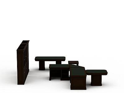 典雅桌椅组合模型3d模型