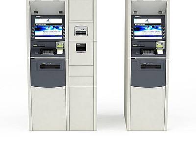 白色ATM机模型