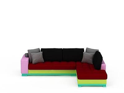 多彩色沙发模型3d模型