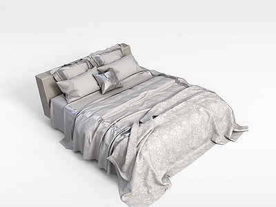 3d欧式舒适床模型
