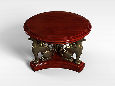 木质圆桌模型3d模型