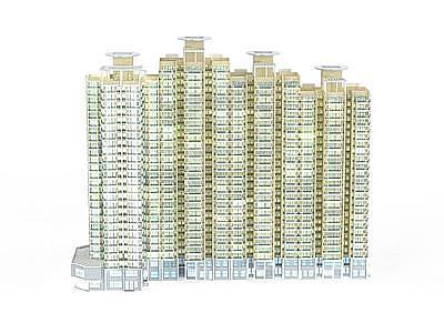 3d住宅楼群模型