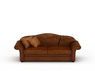 棕色沙发模型3d模型