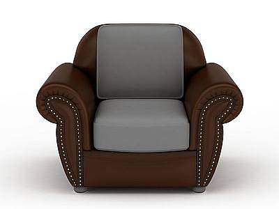 3d褐色单人沙发免费模型