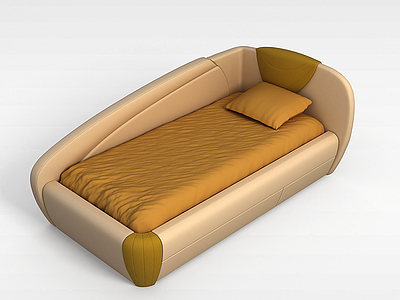 3d黄色沙发模型