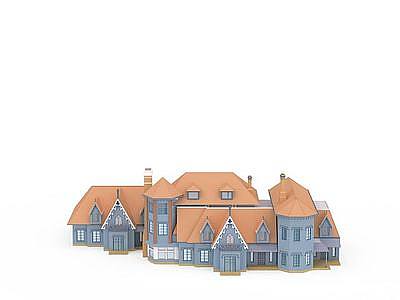3d欧式别墅免费模型