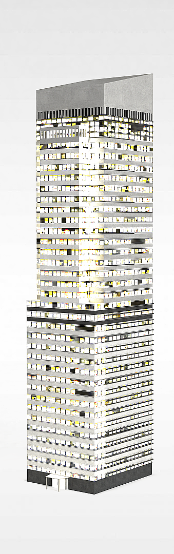 大楼夜景模型3d模型