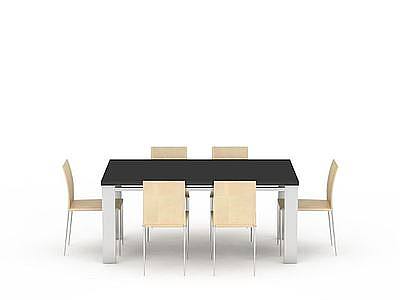3d现代简约桌椅组合免费模型
