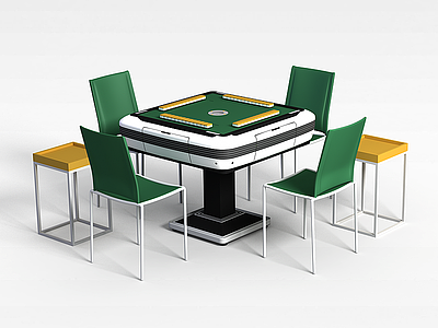 3d自动麻将桌模型