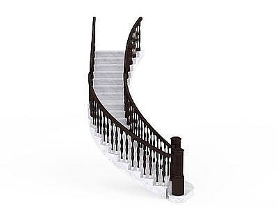 现代弧形楼梯模型