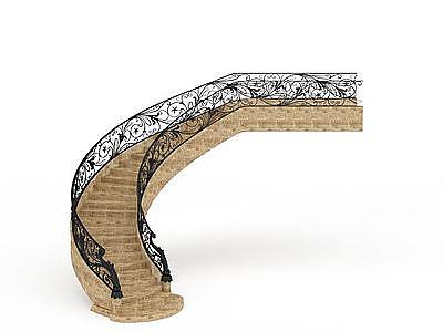欧式弧形楼梯模型