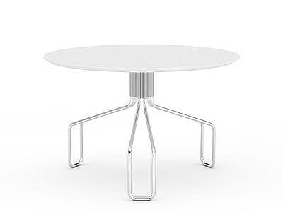 白色圆形小桌模型3d模型