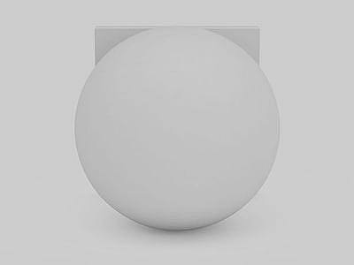 白色圆球灯模型3d模型