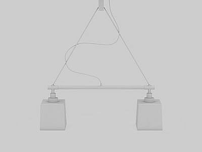 3d方形双头吊灯免费模型