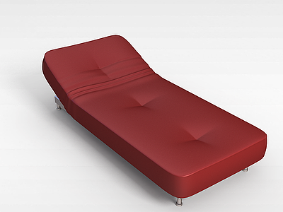 3d红色沙发床模型