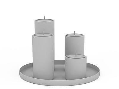 3d白色蜡烛免费模型