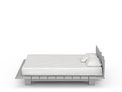 3d白色现代 床免费模型