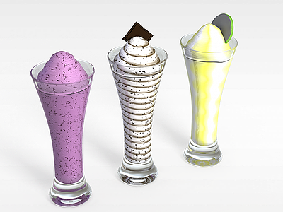 3d花式冰激凌模型