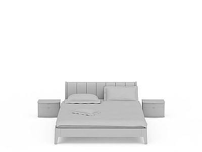 灰色现代床模型3d模型