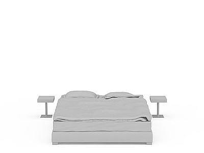 3d灰色现代软床免费模型