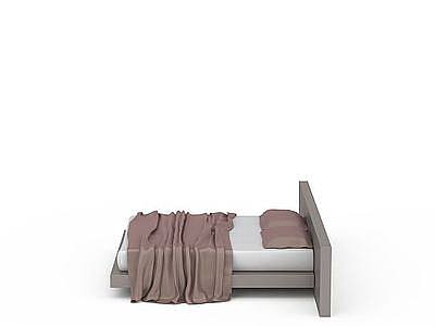 3d简约式双人床免费模型