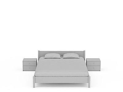 3d简约式硬床免费模型