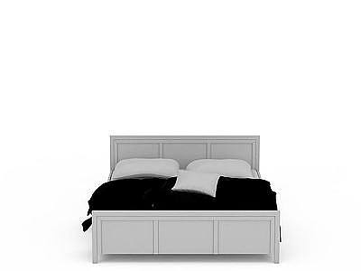 3d家用双人床免费模型